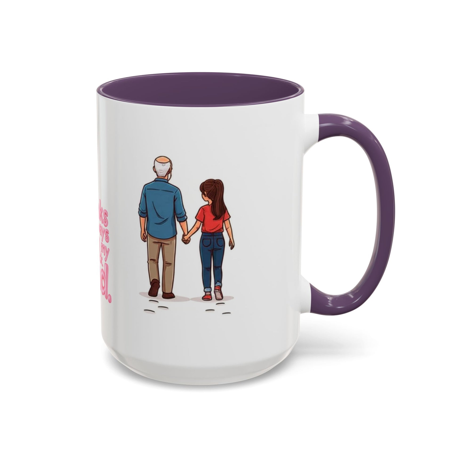 Large 15oz Father's Day mug with purple interior - Big Dad coffee cup