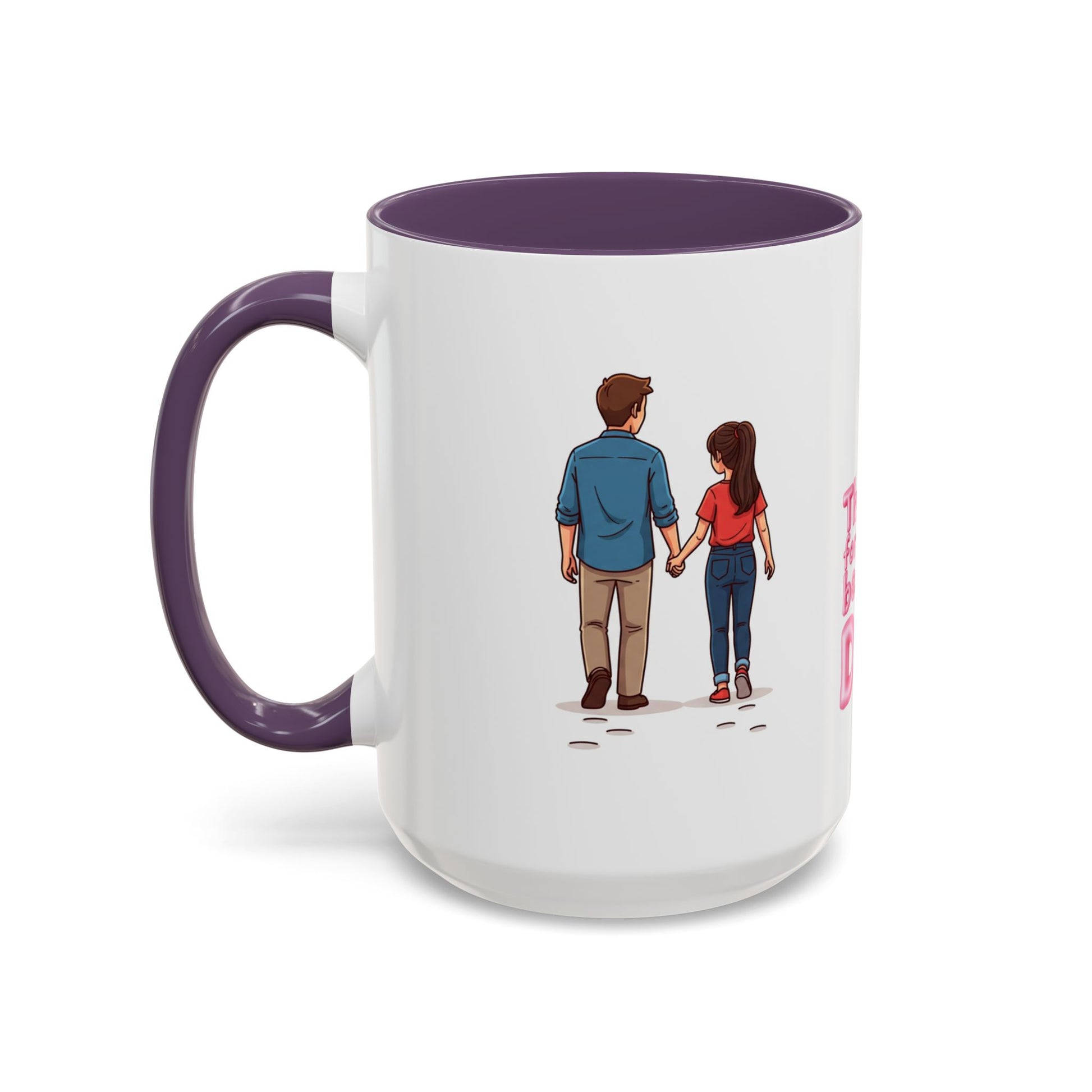 Emotional Dad quote on 15oz purple interior mug - Extra capacity gift