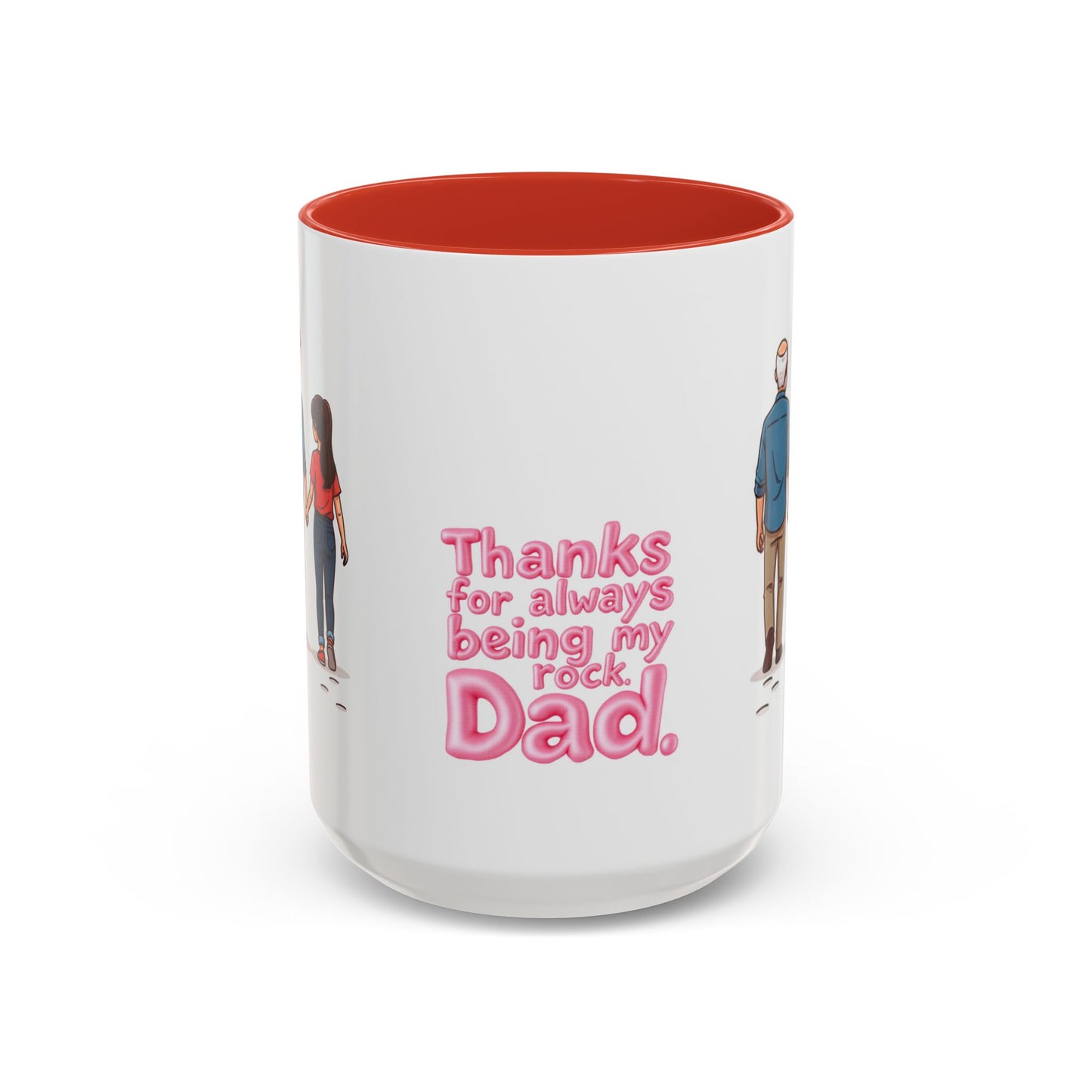 Large 15oz ceramic mug handle and red interior detail - Pikuizee