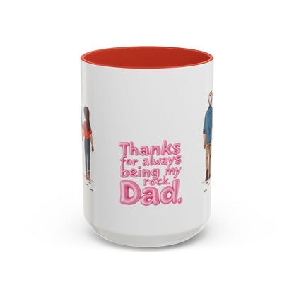 Large 15oz ceramic mug handle and red interior detail - Pikuizee