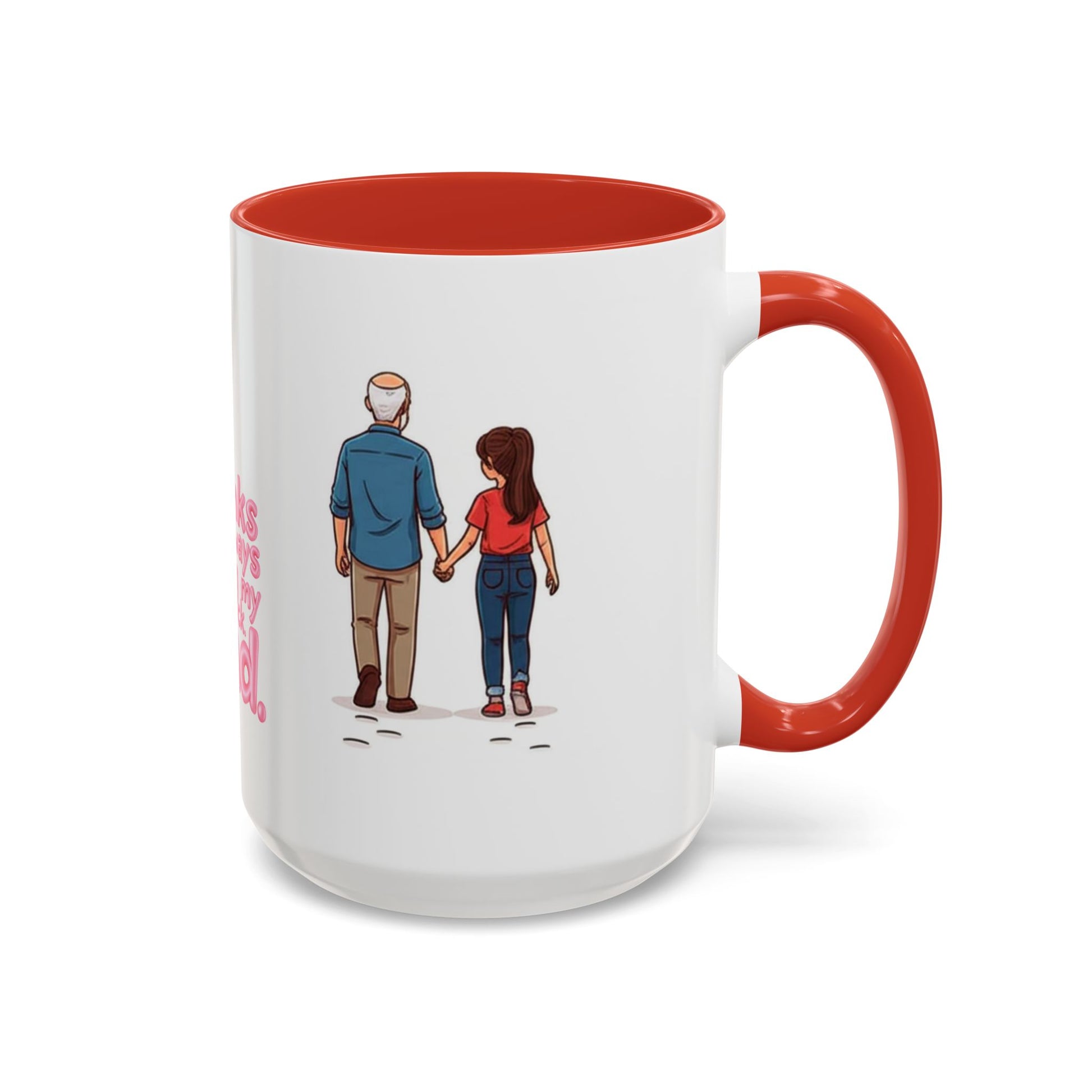 Large 15oz Father's Day mug with red interior - Big Dad coffee cup