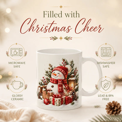 Merry & Bright Christmas Ceramic Mug | Festive Holiday Gift - new - Product Feature