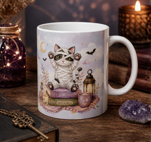 Mummy Cat Halloween Mug