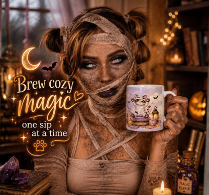 Mummy Cat Halloween Mug