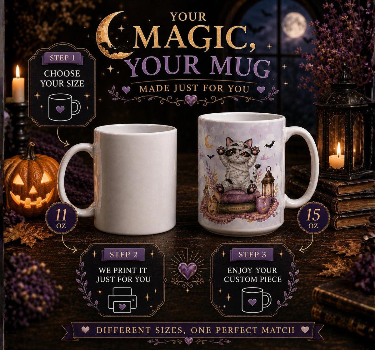 Mummy Cat Halloween Mug