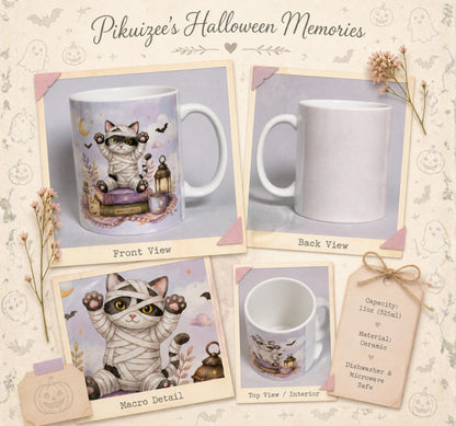 Mummy Cat Halloween Mug