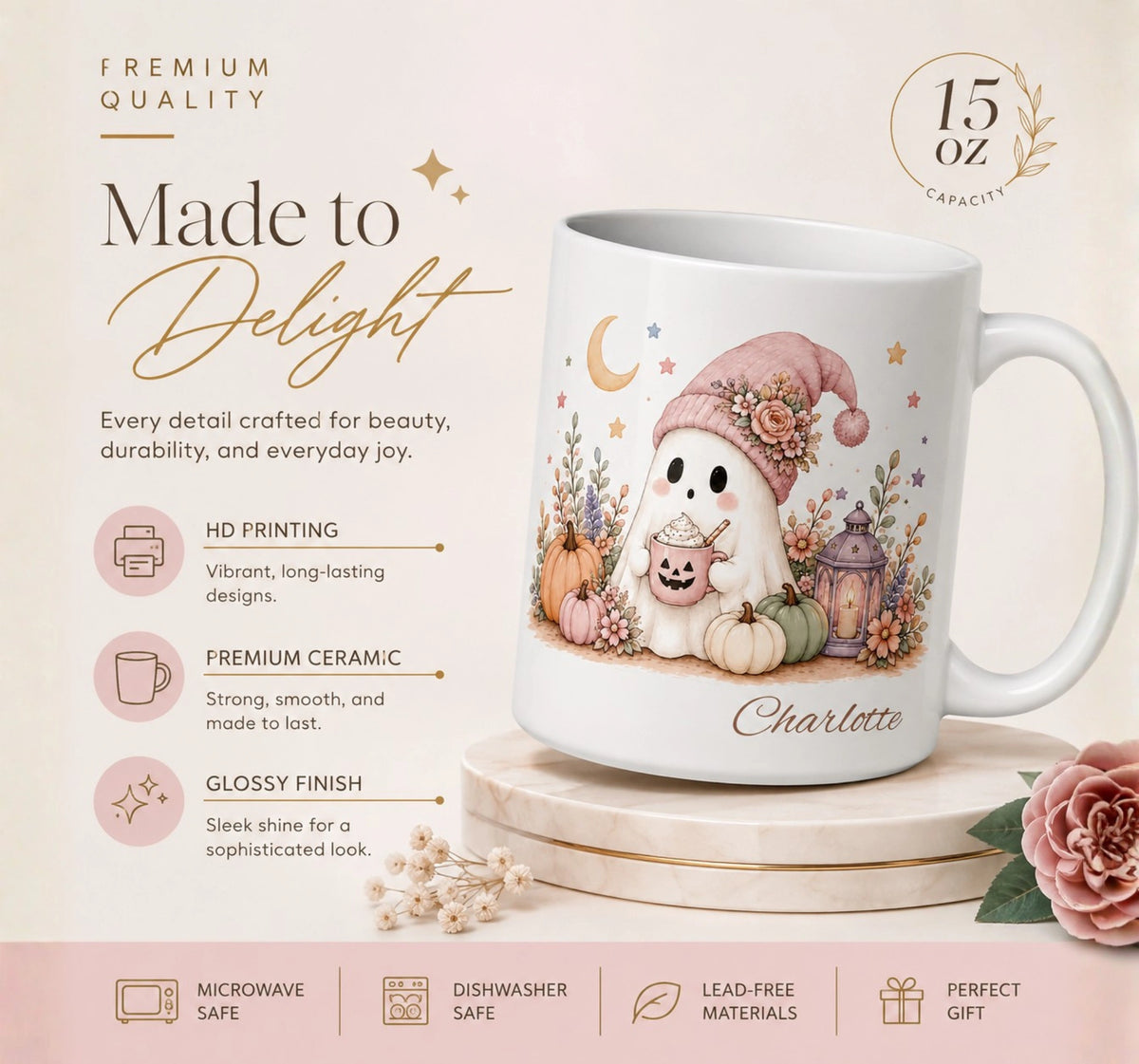 Pastel Ghost Halloween Mug