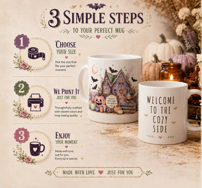Pastel Halloween Haunted House Mug