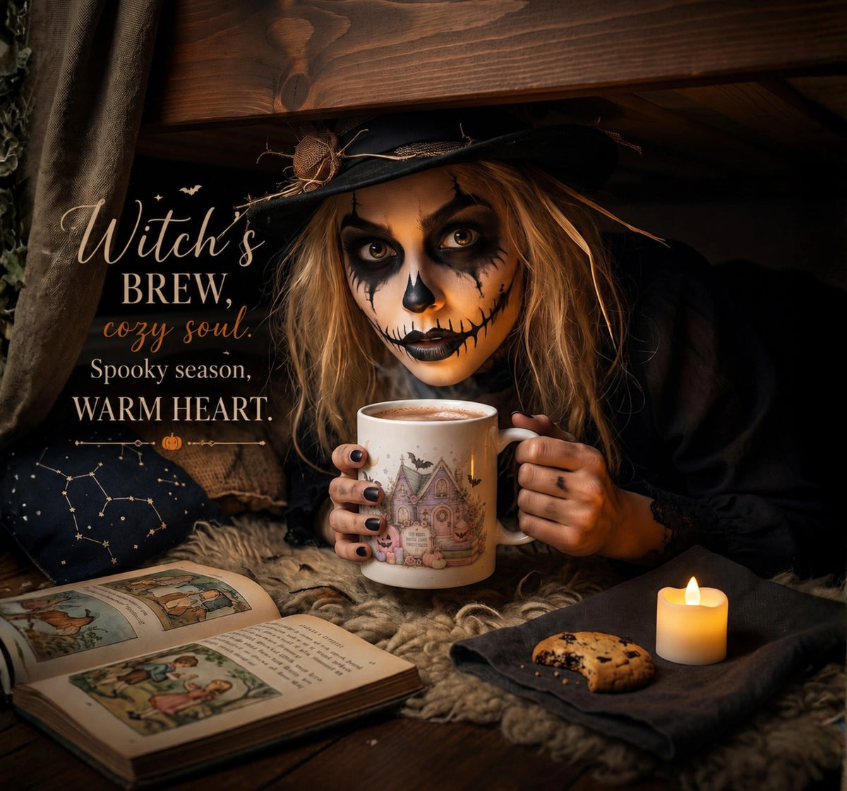 Pastel Halloween Haunted House Mug