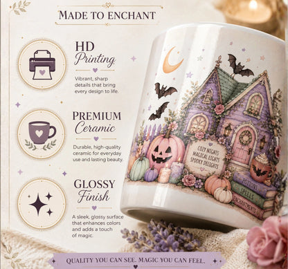 Pastel Halloween Haunted House Mug
