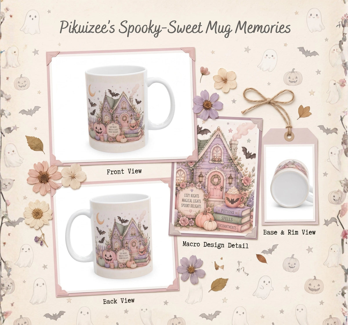 Pastel Halloween Haunted House Mug