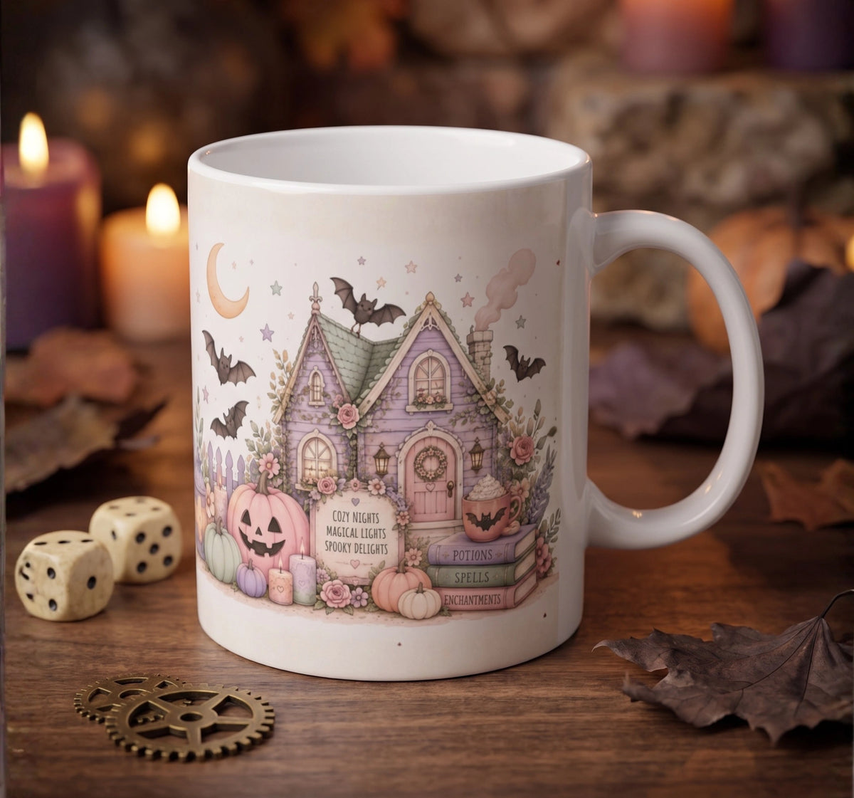 Pastel Halloween Haunted House Mug