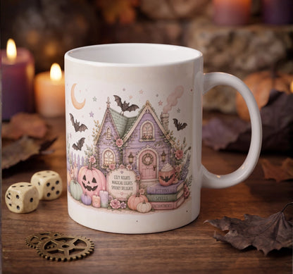 Pastel Halloween Haunted House Mug