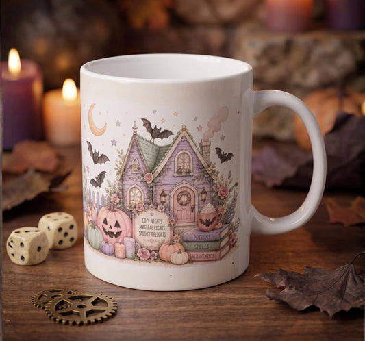 Pastel Halloween Haunted House Mug
