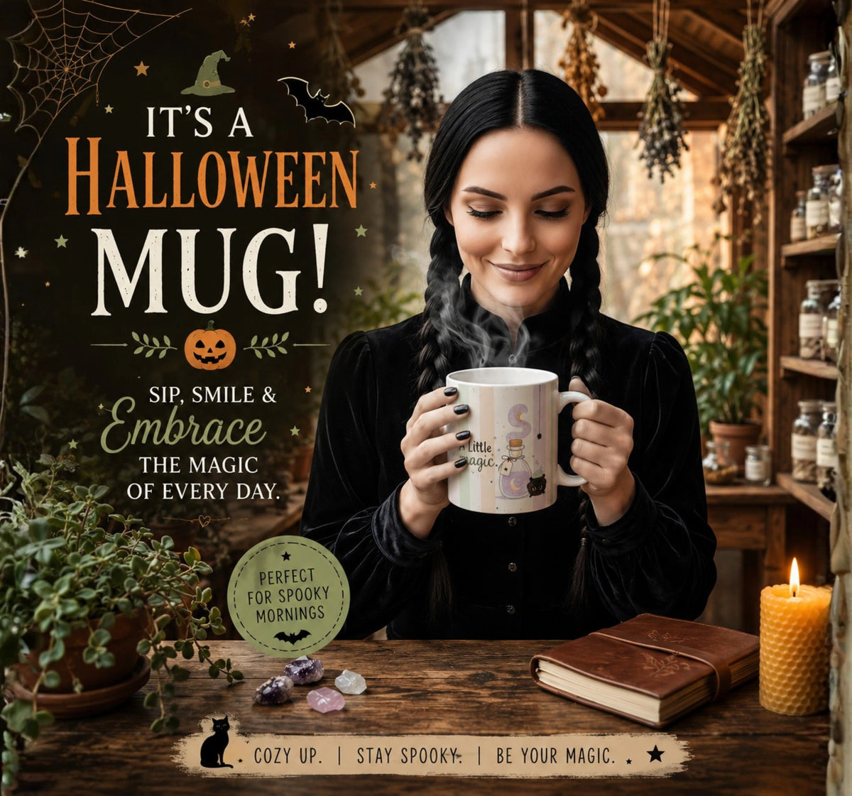 Pastel Witch Cauldron Halloween Mug