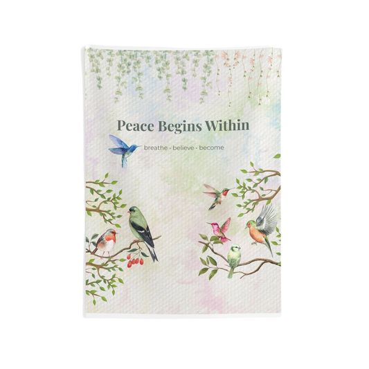 Peace Begins Within Bird Tapestry