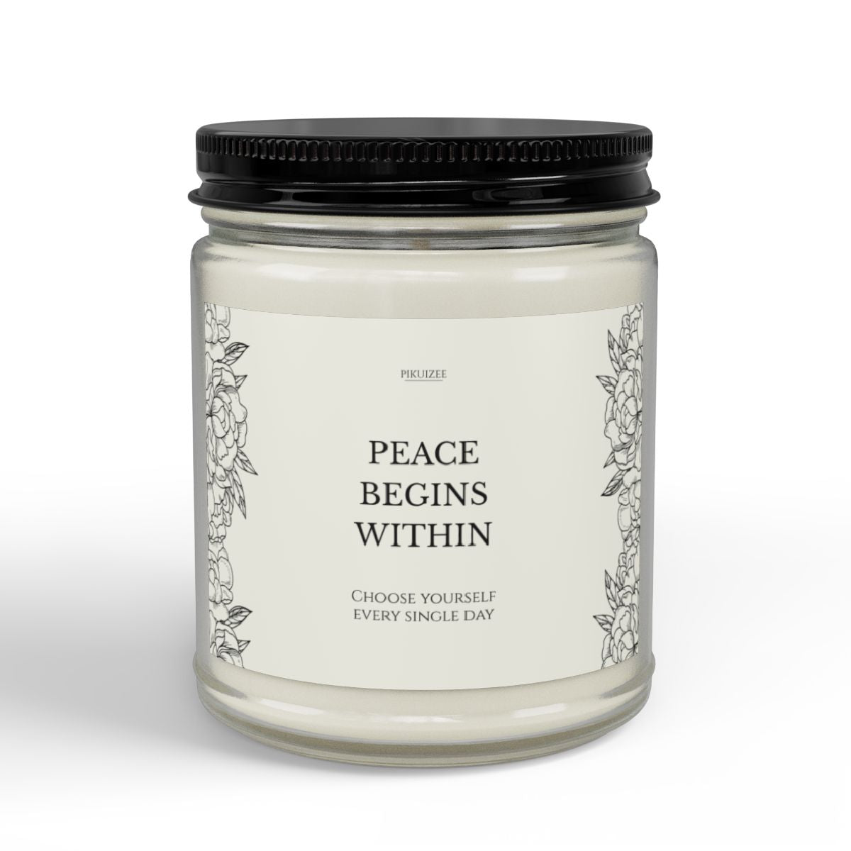 Peace Begins Within Soy Candle | Mindfulness Inspirational Gift