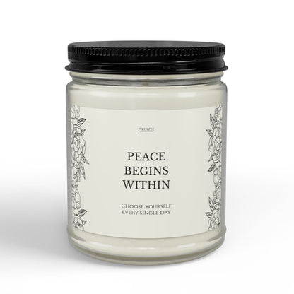 Peace Begins Within Soy Candle | Mindfulness Inspirational Gift