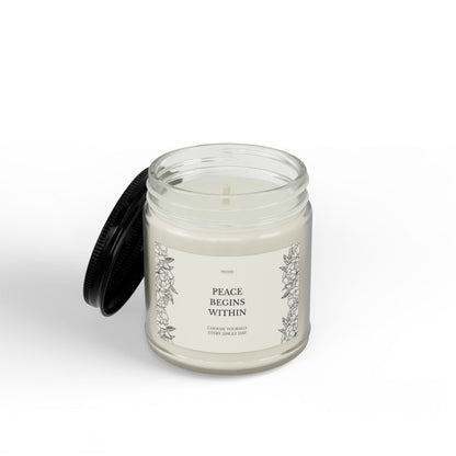 Peace Begins Within Soy Candle | Mindfulness Inspirational Gift