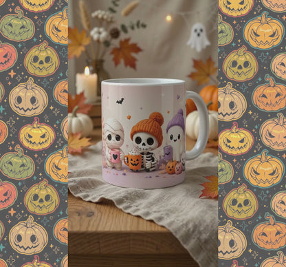 Cute Halloween Characters Ceramic Mug | Spooky Season Gift