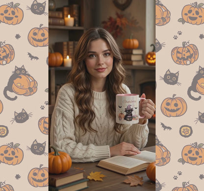 Witch Cat Halloween Mug