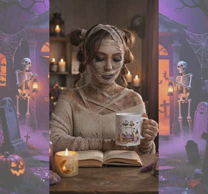 Mummy Cat Halloween Mug