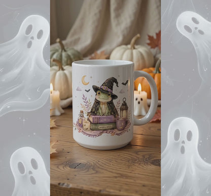Witchy Frog Halloween Mug