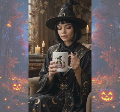 Witchy Frog Halloween Mug