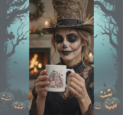 Pastel Halloween Haunted House Mug