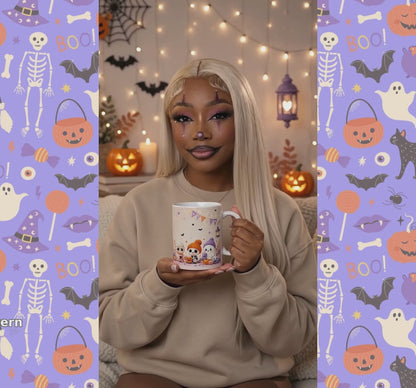 Cute Halloween Characters Ceramic Mug | Spooky Season Gift