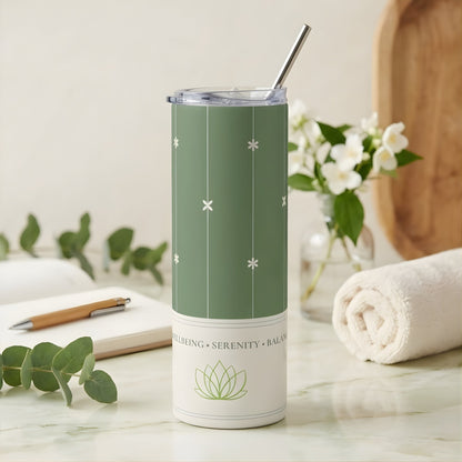 Serenity Slim Stainless Tumbler - Mug - 20oz tumbler - bridesmaid gift - Photo 3