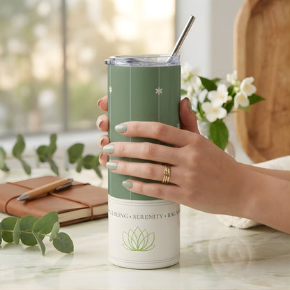 Serenity Slim Stainless Tumbler - Mug - 20oz tumbler - bridesmaid gift - Photo 4