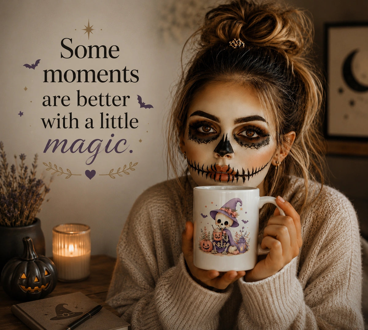 Skeleton Witch Halloween Mug