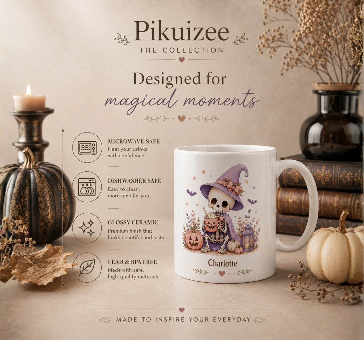 Skeleton Witch Halloween Mug