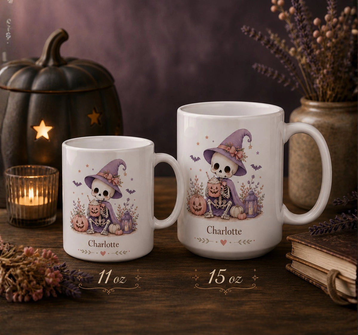 Skeleton Witch Halloween Mug
