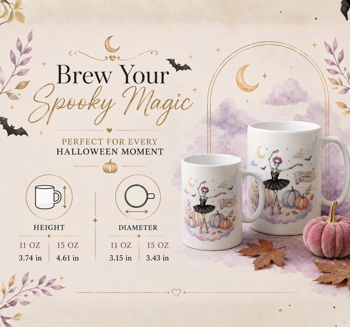Spooky Ballet Skeleton Mug