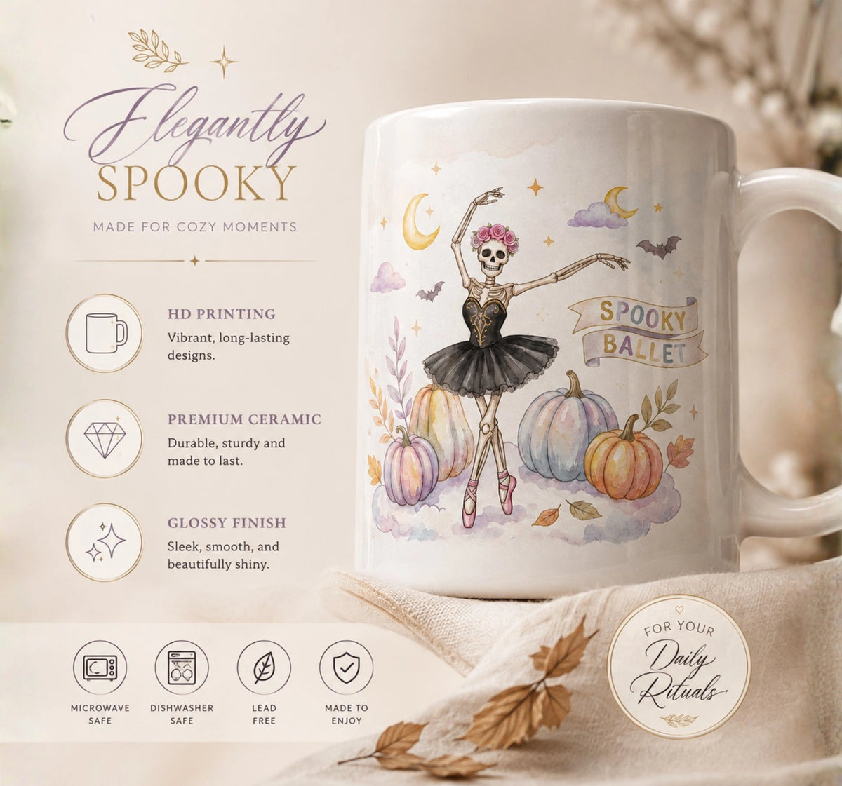 Spooky Ballet Skeleton Mug