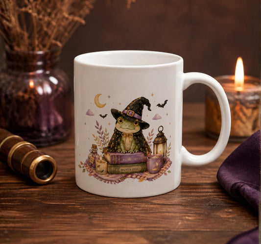 Witchy Frog Halloween Mug