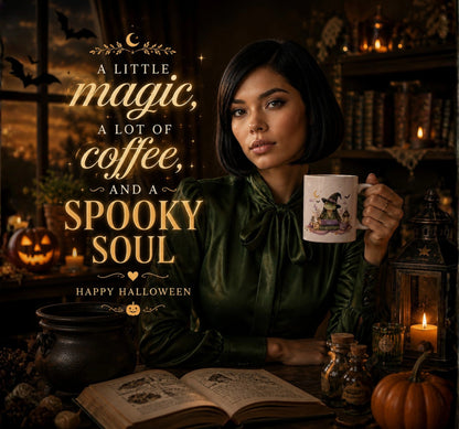Witchy Frog Halloween Mug