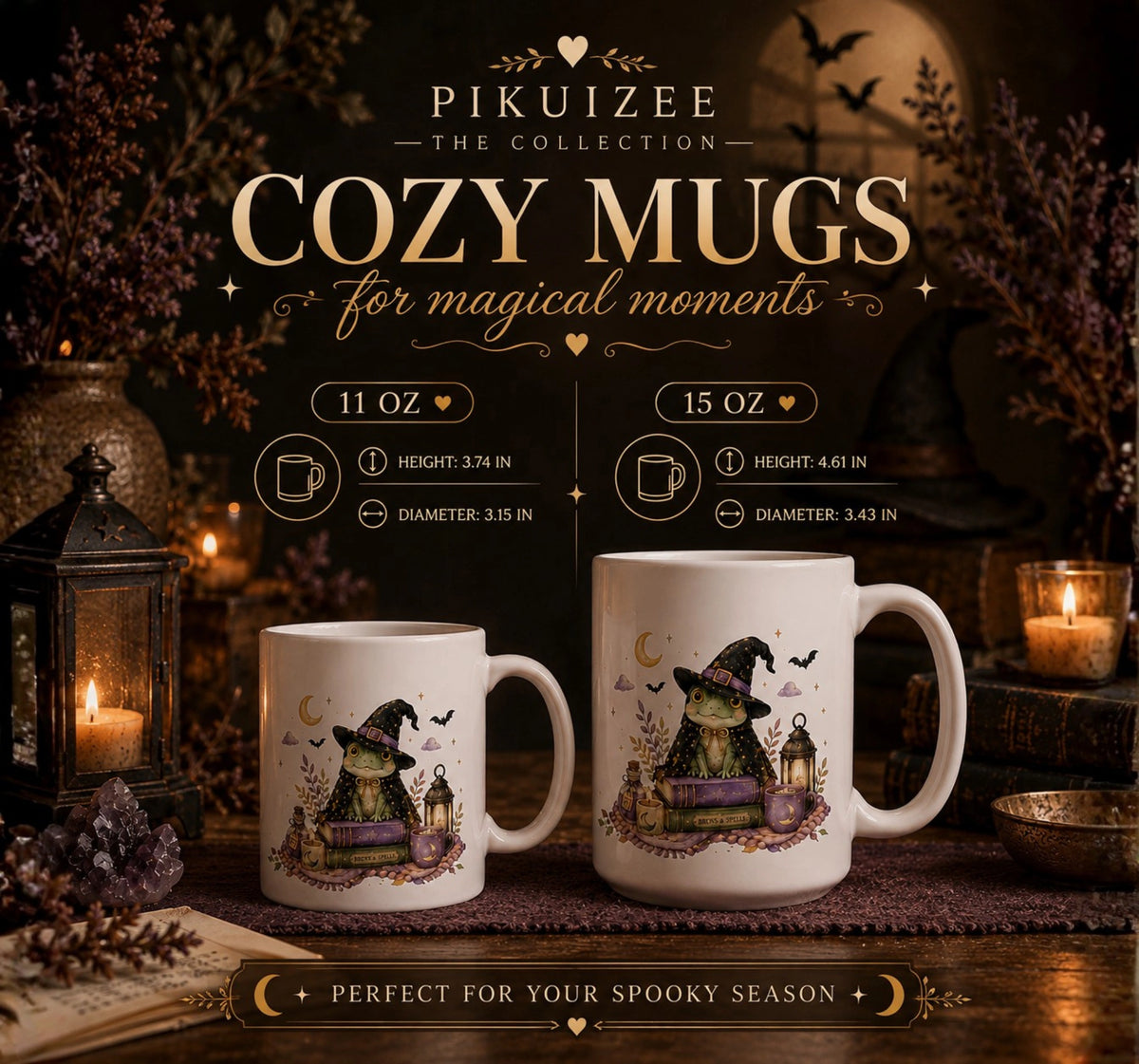 Witchy Frog Halloween Mug