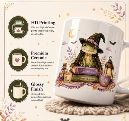 Witchy Frog Halloween Mug