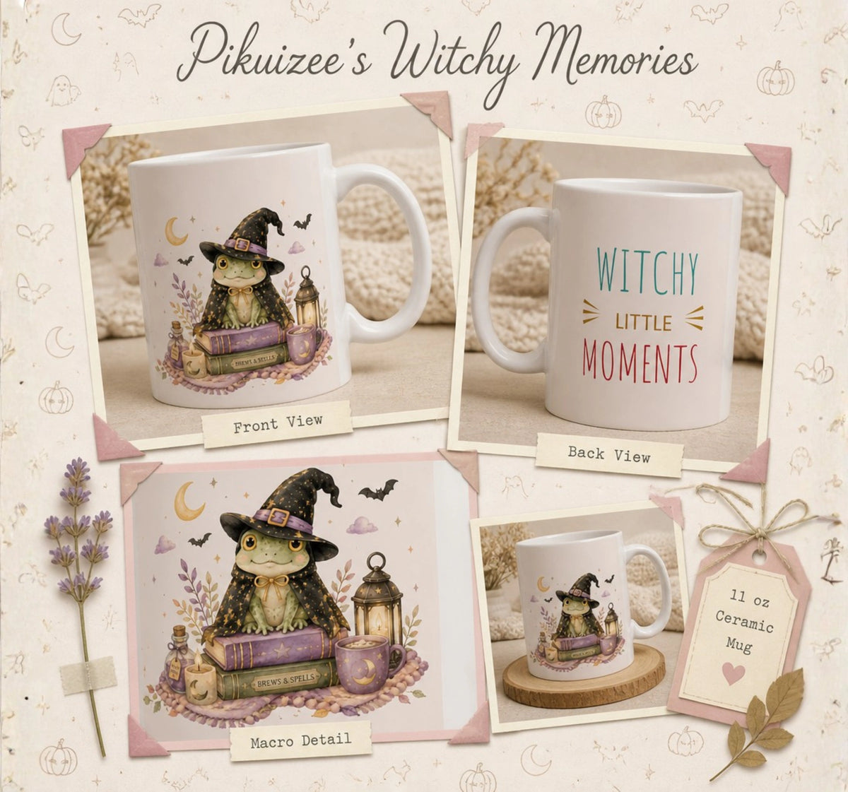 Witchy Frog Halloween Mug